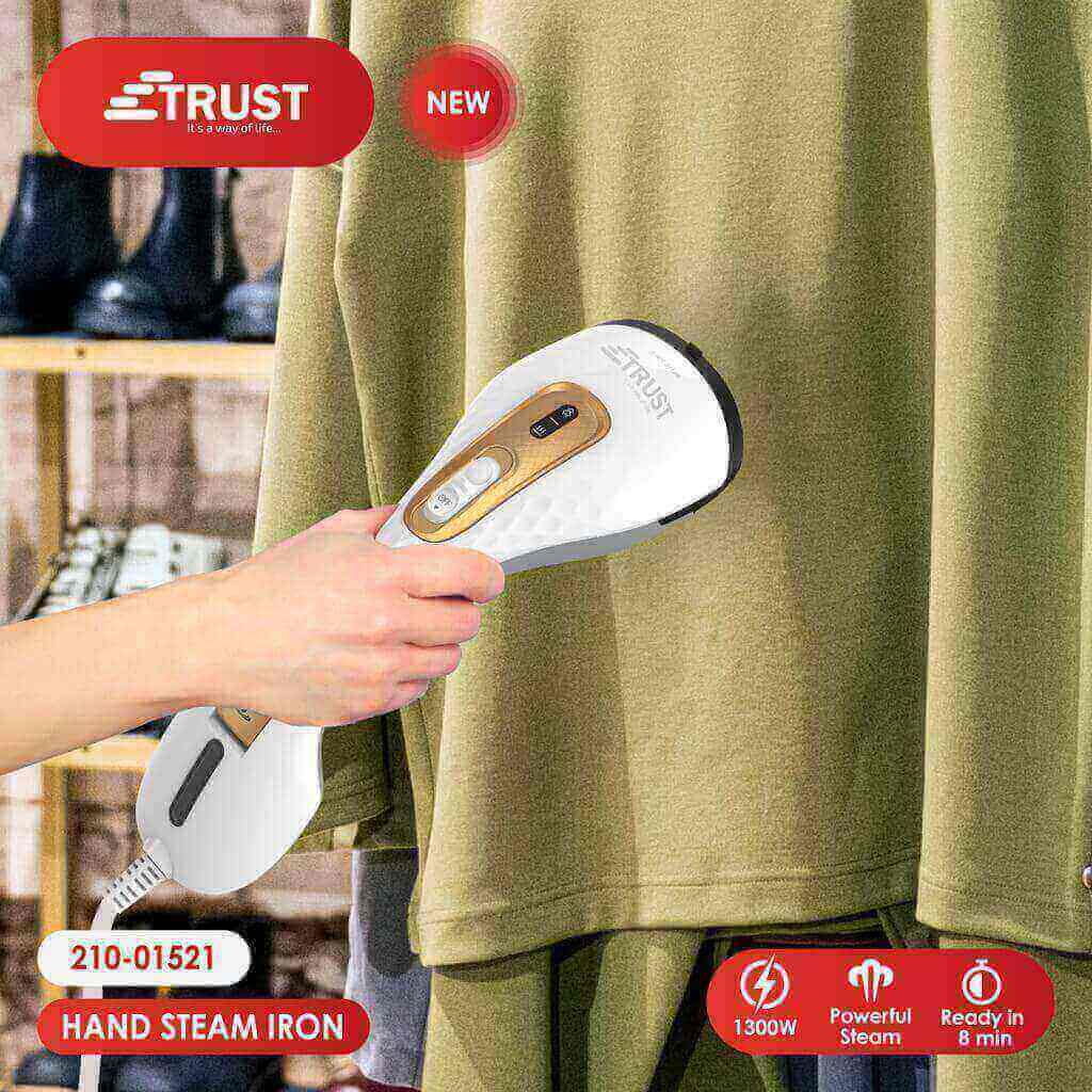 مكواة بخار محمولة تراست 1300 واط ابيض (11111-215) DH-200