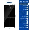 ثلاجة هاير 4 ابواب 540 لتر زجاج اسود HRF-5800FB