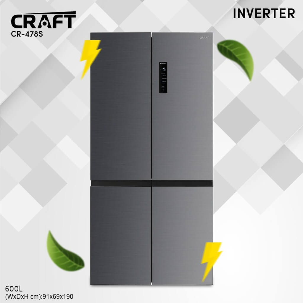 ثلاجة كرفت 4 ابواب 600 لتر ستانلس CR-478S