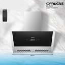 شفاط اوفرا جاز مع مدخنة 90 سم اسود/ستانلس IV920