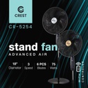 مروحة كرست 18 أنش 3 سرعات 6 فراشات مع ريموت CR-5254