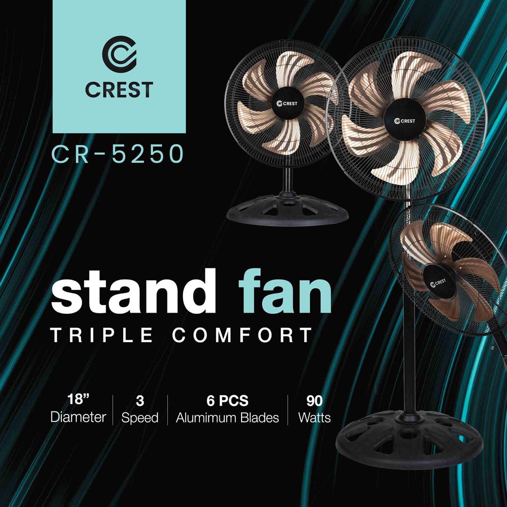 مروحة كرست 18 أنش 3 سرعات 3في1 المنيوم CR-5250