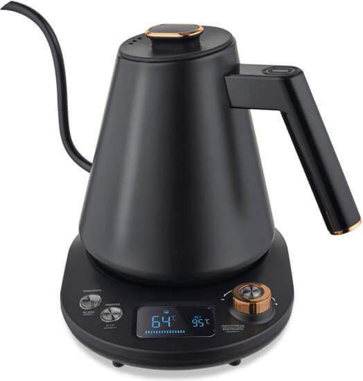 ابريق كهربائي كرست 1 لتر ستانلس ابيض مع تحكم حرارة CR-4018