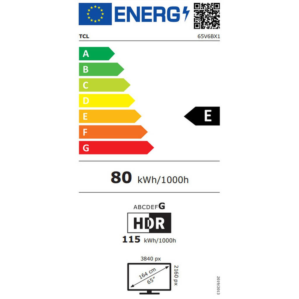 تلفزيون تي سي ال حجم 65 أنش سمارت 65V6B