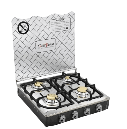 طباخ غاز جولد فيجن 60 سم نحاس مع غطاء GA-303