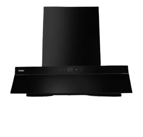 شفاط هاير مع مدخنة 90 سم زجاج اسود HH-GT6907GB