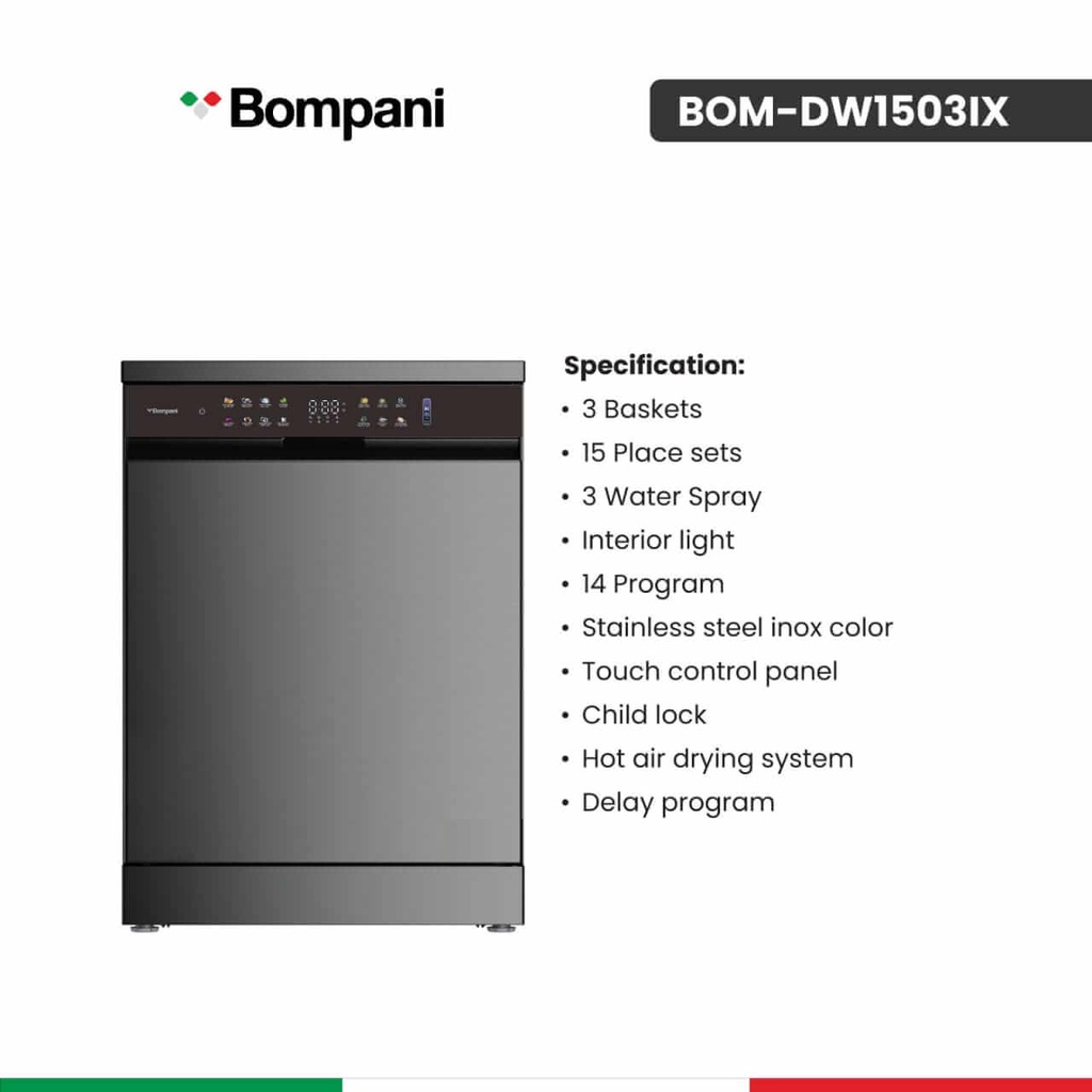 جلاية بمباني 14 برنامج ستانلس BOM-DW1503IX
