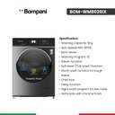غسالة بمباني 8 كيلو ستانلس BOM-WM8026IX