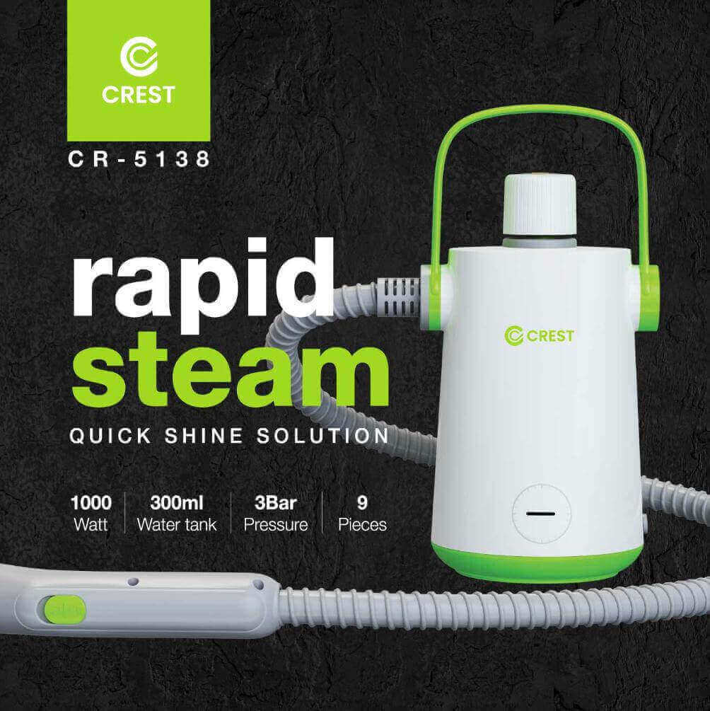 ماكنة بخار كرست 9 في 1 ابيض / اخضر CR-5138