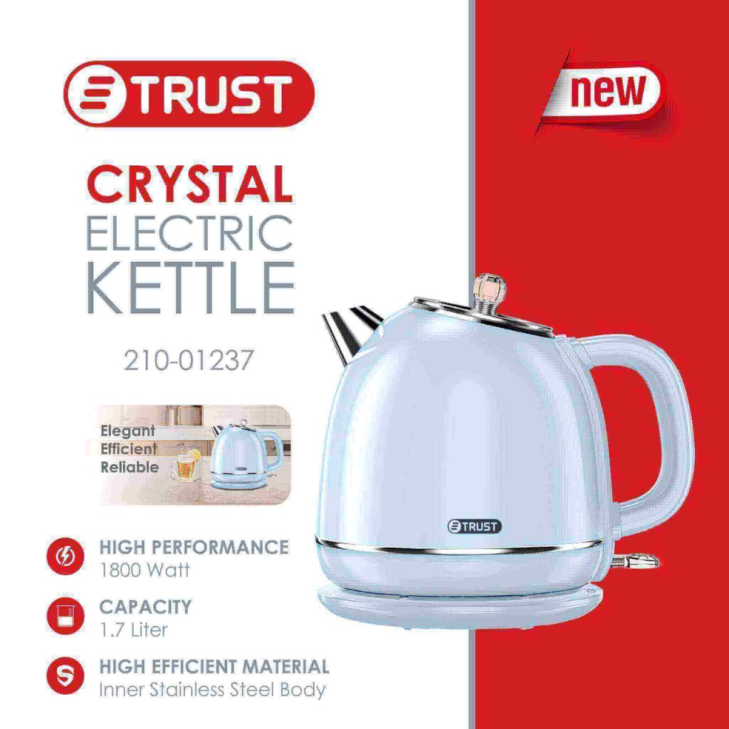 ابريق كهربائي تراست 1.8 لتر ازرق فاتح 01237-CRYSTAL 210