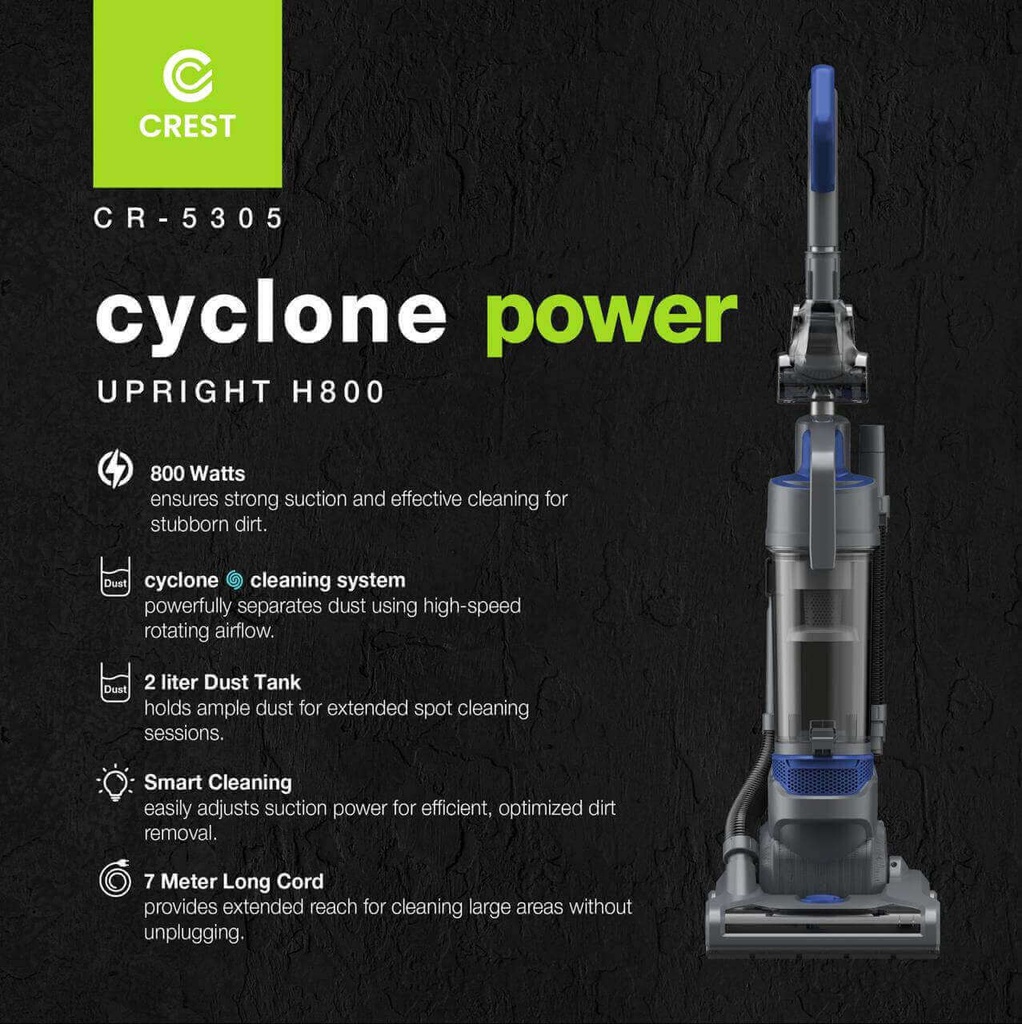 مكنسة كهربائية كرست 800 واط CR-5305