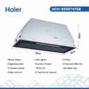 شفاط هاير مدمج 85 سم زجاج اسود HCH-B590T47GB