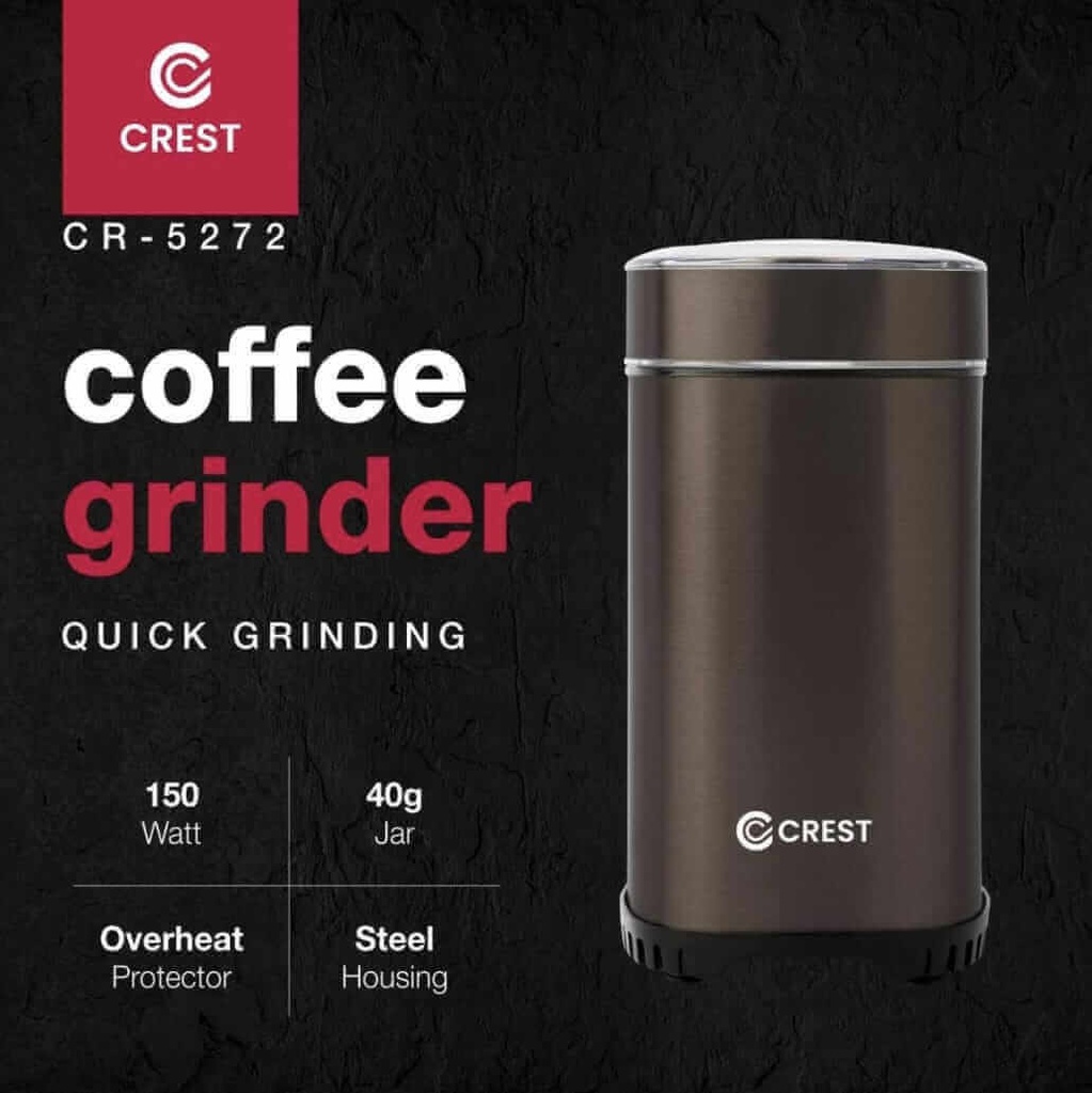 مطحنة قهوة كرست 150 واط ستانلس داكن CR-5272