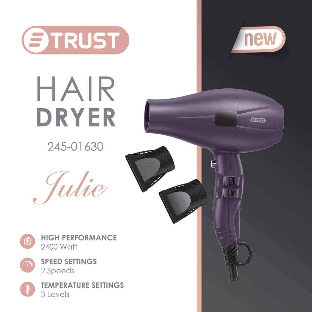 مجفف شعر تراست 2400 واط بنفسجي 01115-Julie 245