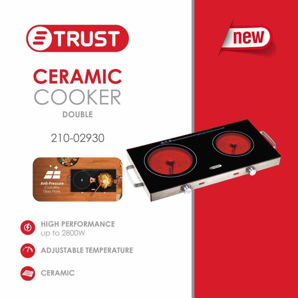 طباخ كهرباء تراست اثنين عين زجاج اسود 02930-210