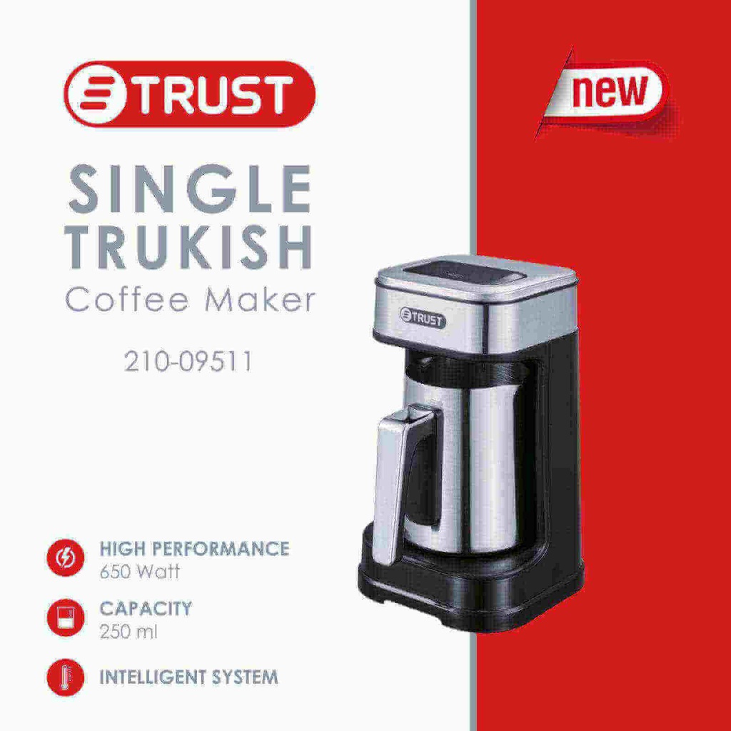 ماكنة قهوة تركية تراست 650 واط 250 مل ستانلس 09511-0210