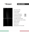 ثلاجة بمباني 4 ابواب 616 لتر مع صانع ثلج زجاج اسود BOM-631FBI
