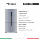 ثلاجة بمباني 4 ابواب 616 لتر ستانلس BOM-631 IX