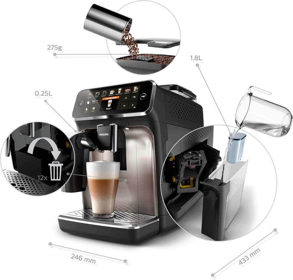 ماكنة اسبرسو فيلبس 1500 واط اسود/ستانلس EP5541/50