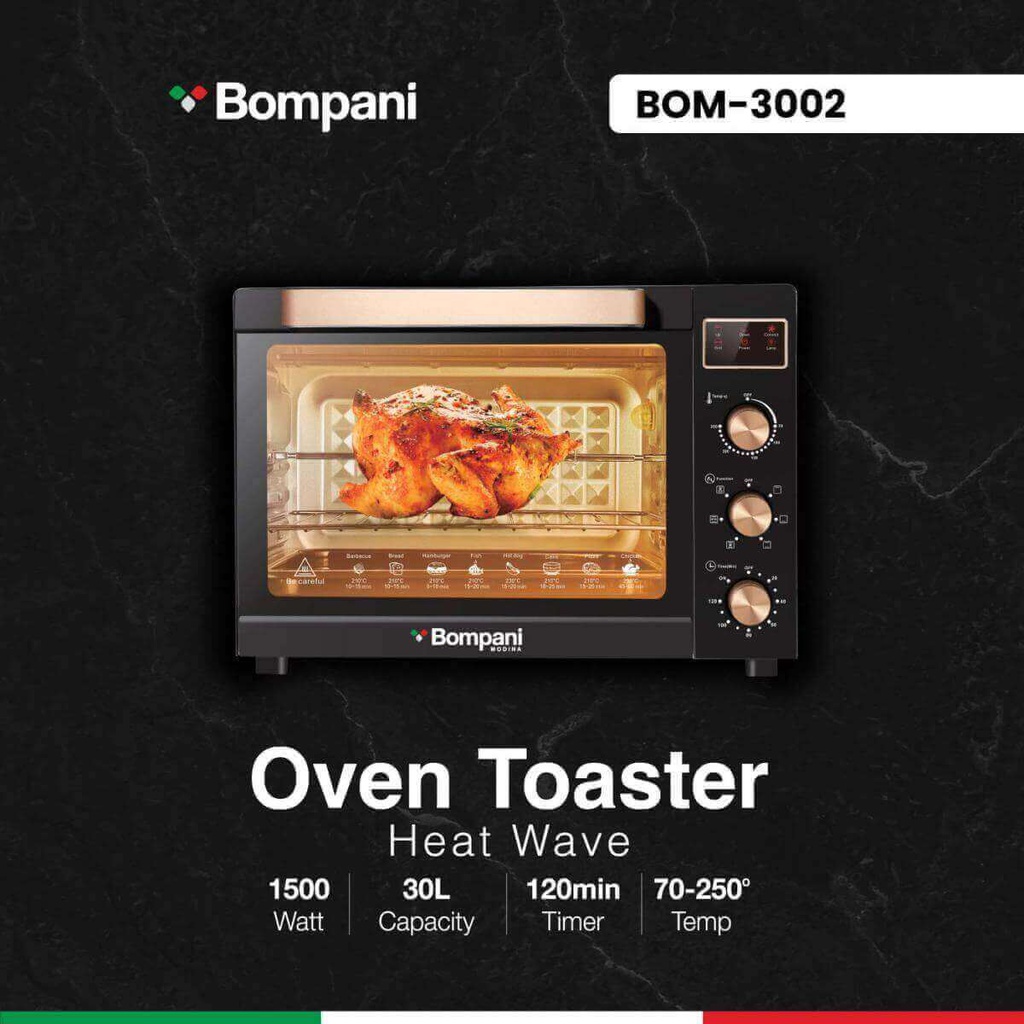 فرن توستر بمباني 30 لتر اسود BOM-3002