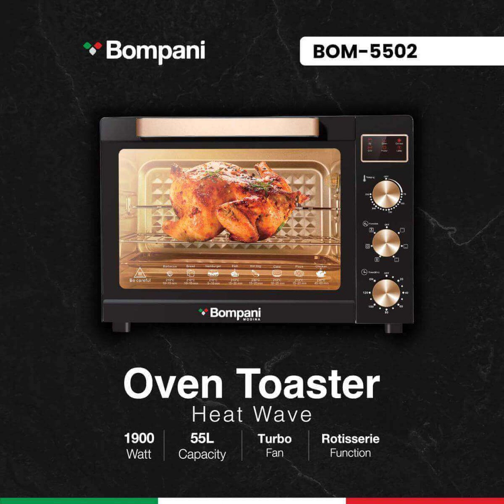 فرن توستر بمباني 55 لتر اسود BOM-5502