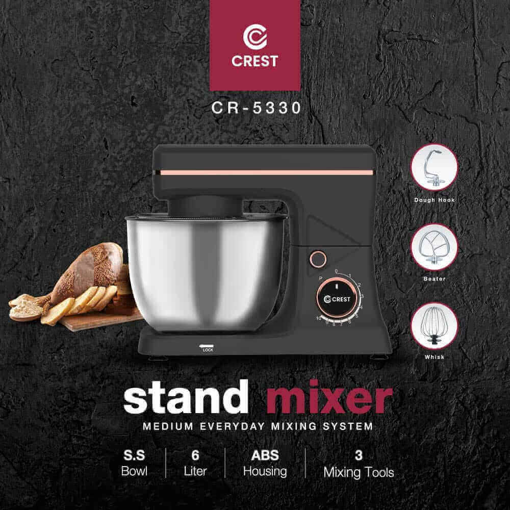 عجانة كرست 6 لتر 400 واط اسود CR-5330