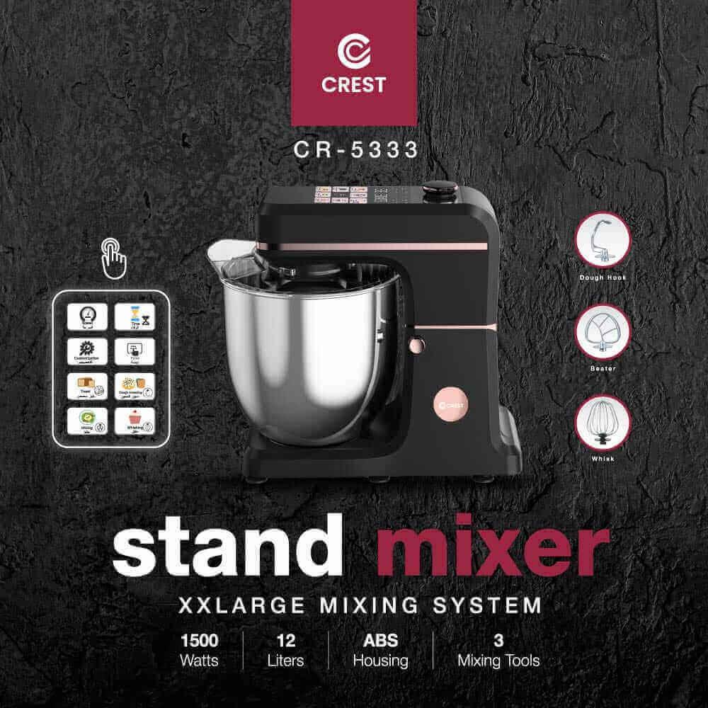 عجانة كرست 12 لتر 1500 واط ديجتال اسود CR-5333