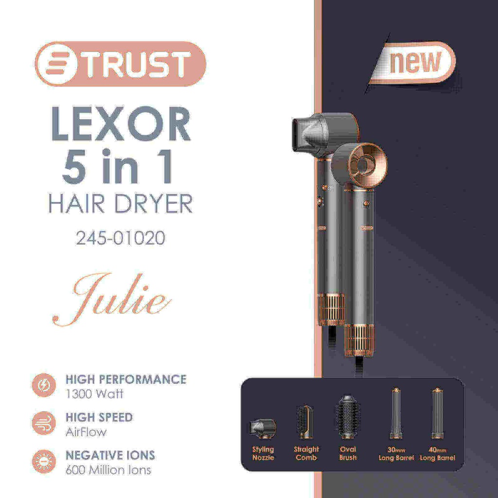 طقم مصفف الشعر تراست 5 وظائف Julie 245-01020