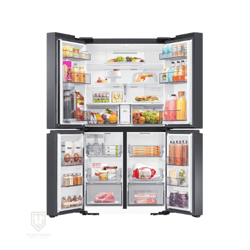 ثلاجة سامسونج 4 ابواب 649 لتر ستانلس اسود RF59C701EB1/EF