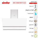 شفاط سيمفير مع مدخنة 90 سم زجاج ابيض SMF-ADC8968WHT-GLS