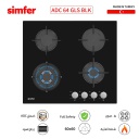 طباخ غاز سيمفير بلت ان 60 سم زجاج اسود SMF-ADC64GLS-BLK