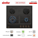 طباخ غاز سيمفير بلت ان 60 سم اسود SMF-ADC64R-BLK