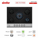 طباخ غاز سيمفير بلت ان 70 سم زجاج اسود SMF-ADC70 TITAN
