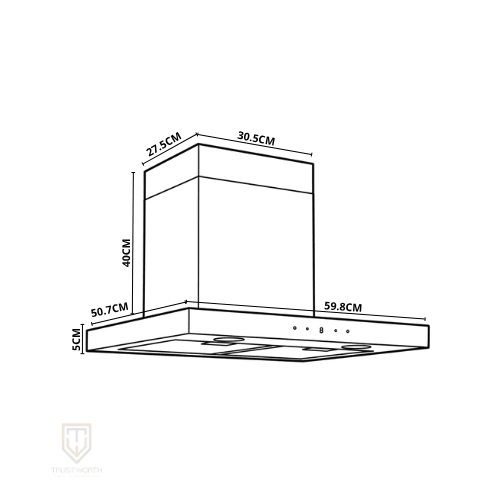 شفاط هاير مع مدخنة 60 سم ستانلس HCH-T60TBXC