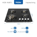 طباخ غاز هاير بلت ان 60 سم مواقد نحاسية زجاج اسود HOB-765BT1