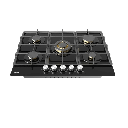 طباخ غاز هاير بلت ان 70 سم مواقد نحاسية زجاج اسود HOB-775BT1