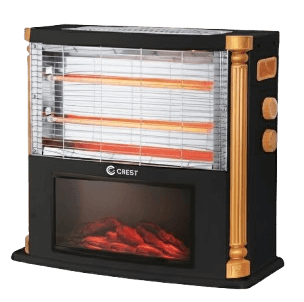Crest Electric Heater CR-5196 with Decor Black/Gold 2000 Watt