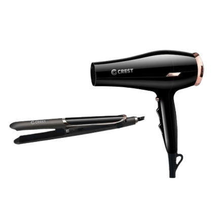 Crest Hair Dryer and Straightener Set CR-5180 Black/Gold 2000+35Watt