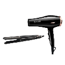 Crest Hair Dryer and Straightener Set CR-5180 Black/Gold 2000+35Watt