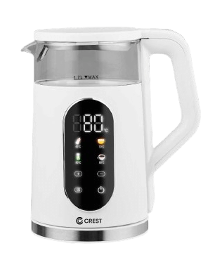 ابريق كهربائي كرست 1.7 لتر ديجتال زجاج/ابيض CR-5209