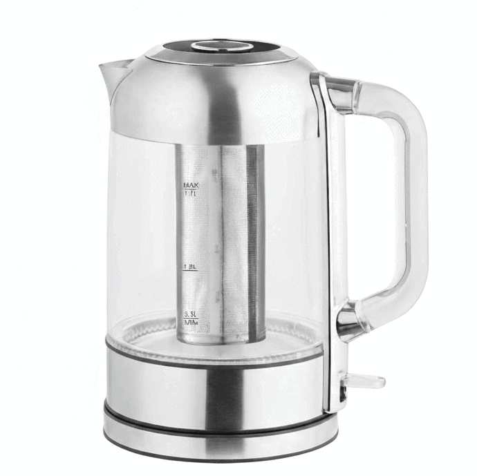 Crest Electric Kettle CR-5312 1.7L Glass Stainless with Strainer