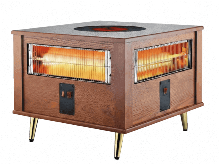 Gold Vision Electric Heater WH-240G Wooden Table Top 2400 Watts
