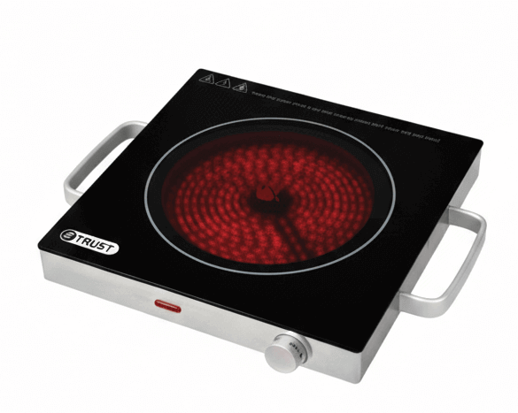 Trust Electric Hobs 210-02920 Single Burner Manual Black Glass
