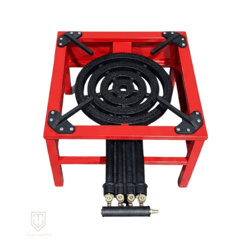 Gold Vision Freestanding Cooker SGB-17 Head Turbo 4Rings 47cm Red