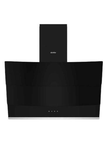 شفاط سيمفير مع مدخنة 90 سم زجاج اسود SMF-ADC8978BLK-GLS