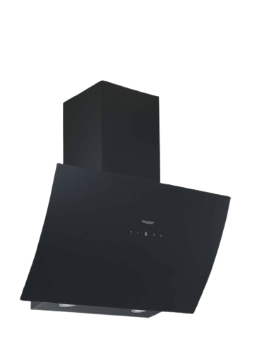 شفاط هاير مع مدخنة 60 سم زجاج اسود HCH-S60TB12A