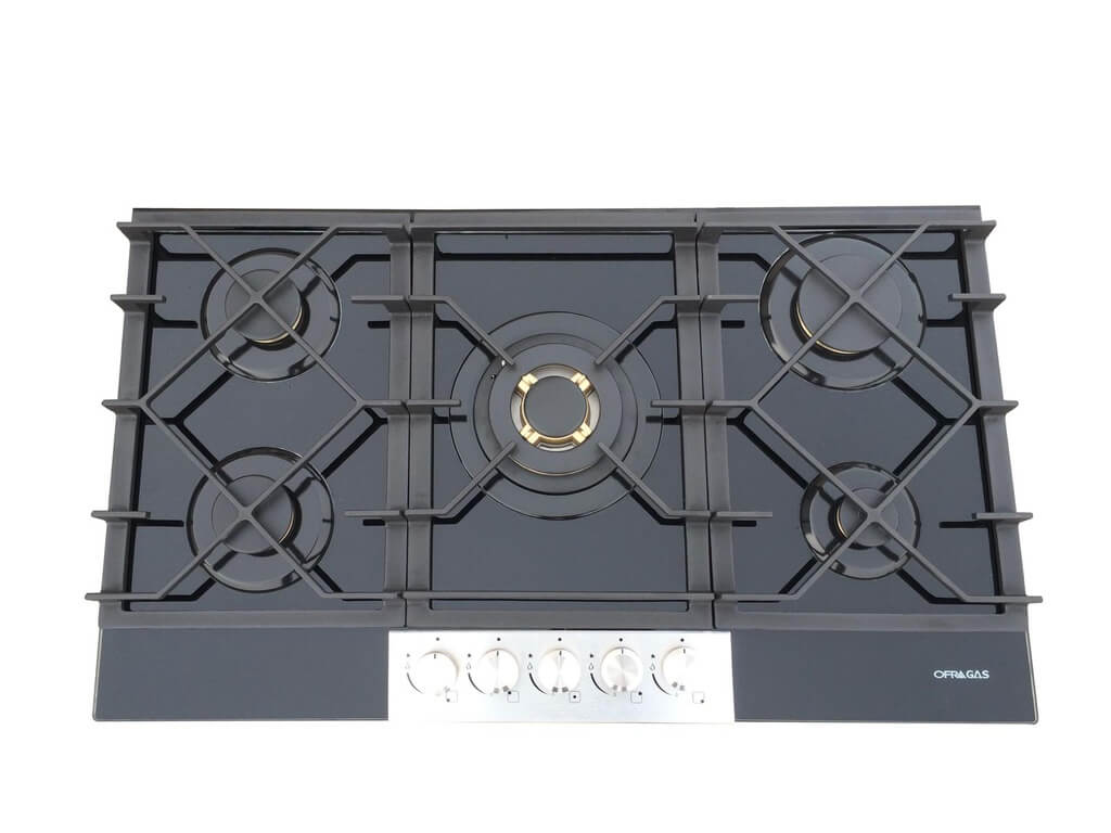 طباخ غاز اوفرا جاز بلت ان 90 سم زجاج اسود OF-915G2