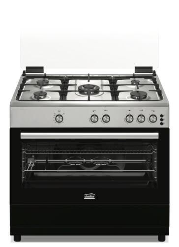 فرن غاز سيمفير مواقد نحاسية 90 سم ستانلس SMF-ADC9060 Q-IX
