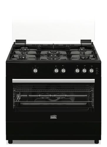 Simfer Gas Oven SMF-ADC 9060 Q-BL 90cm Copper Burners Black