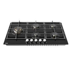 [6500091] Haier Built-in Gas Hobs HOB-795BT1 90cm Copper Burners Black Glass